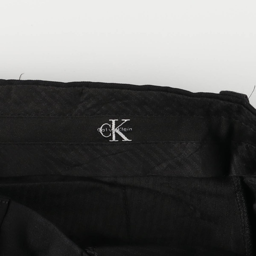 Calvin Klein One-Tuck Slacks, Men's Size W32 unclear black type Vintage Second Hand