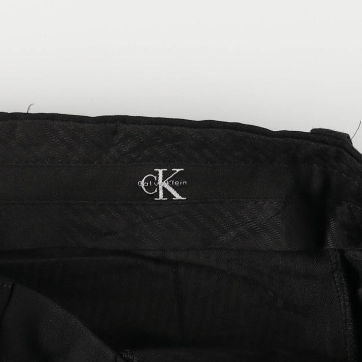 Calvin Klein One-Tuck Slacks, Men's Size W32 unclear black type Vintage Second Hand