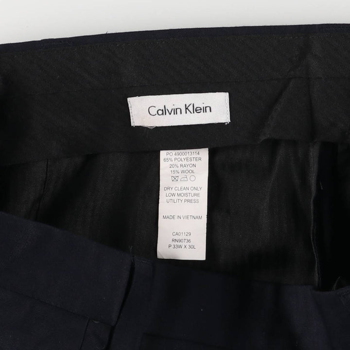 2000s~ Calvin Klein Men's Slacks, Size W32 polyester navy blue type Vintage Second Hand