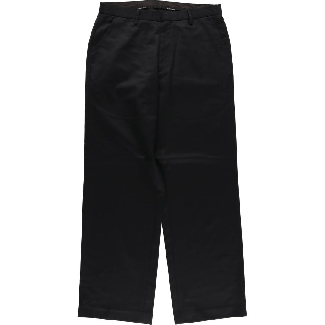 00s~ Calvin Klein wool pants slacks men's w32 equivalent wool black type Vintage Second Hand