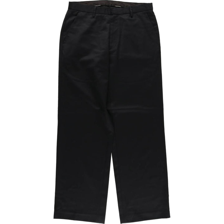 00s~ Calvin Klein wool pants slacks men's w32 equivalent wool black type Vintage Second Hand
