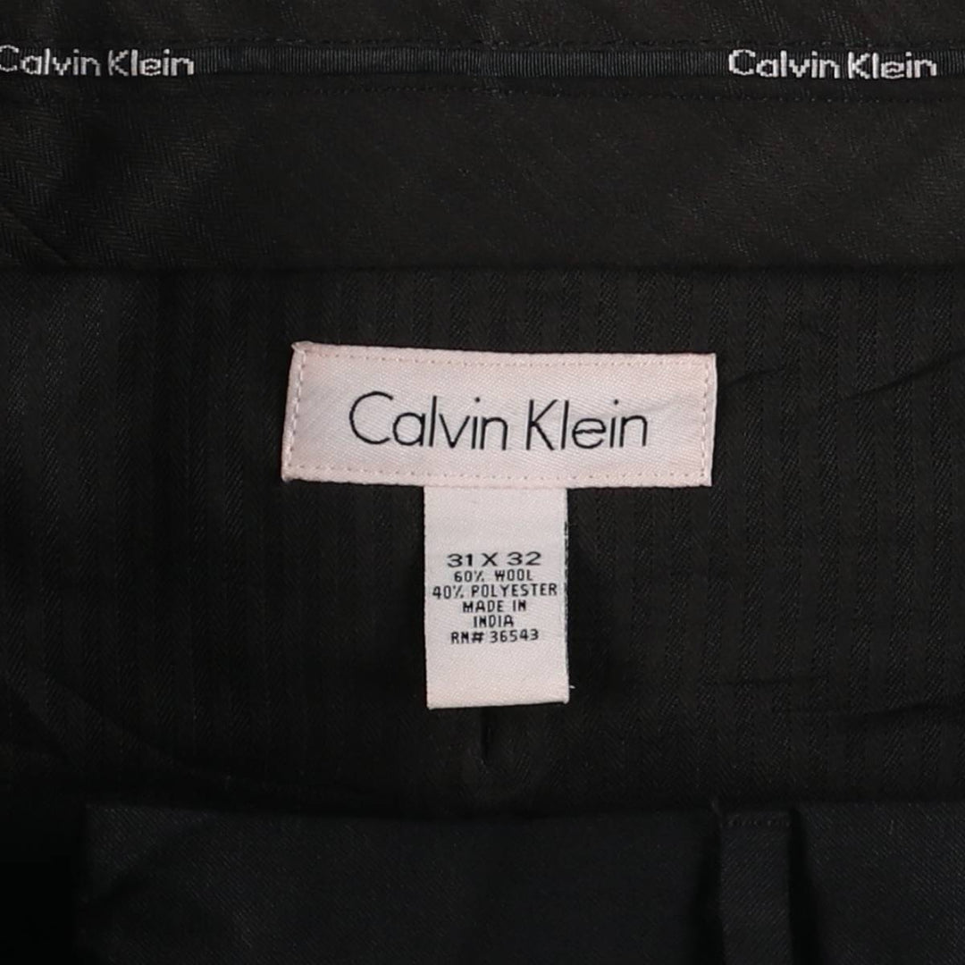 00s~ Calvin Klein wool pants slacks men's w32 equivalent wool black type Vintage Second Hand