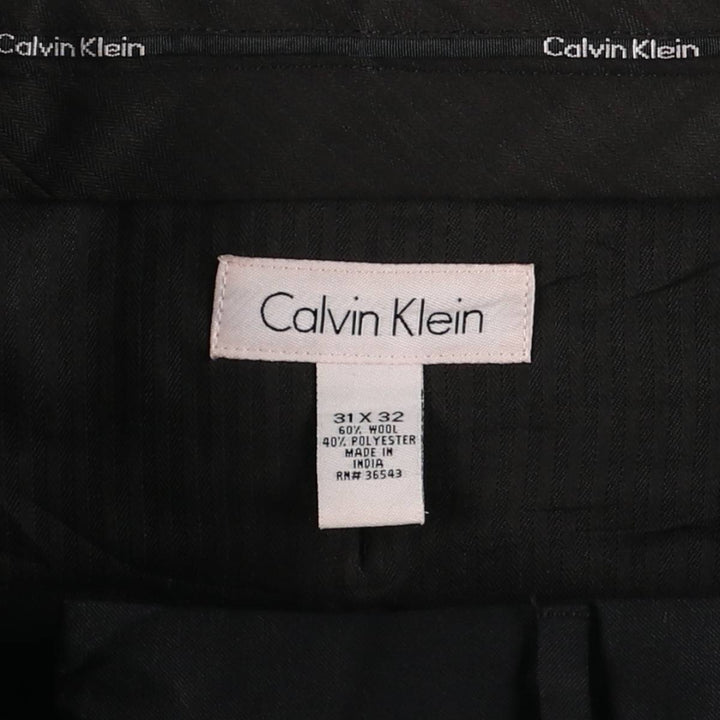 00s~ Calvin Klein wool pants slacks men's w32 equivalent wool black type Vintage Second Hand