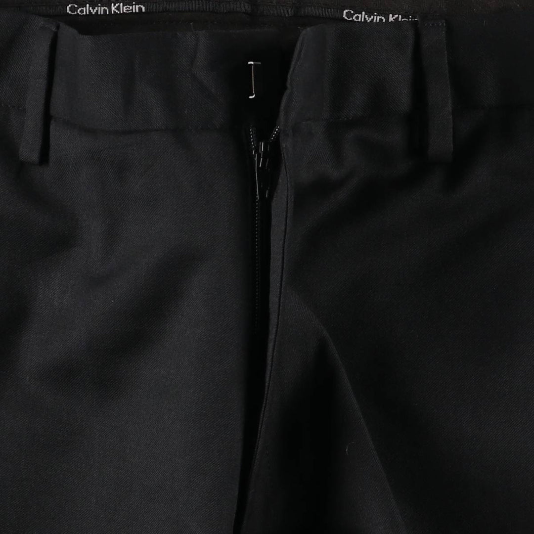 00s~ Calvin Klein wool pants slacks men's w32 equivalent wool black type Vintage Second Hand