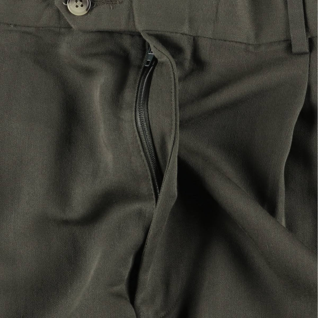 90'S Ralph Lauren CHAPS Two-pleat slacks pants for men, W34 equivalent, vintage polyester Khaki type Vintage Second Hand