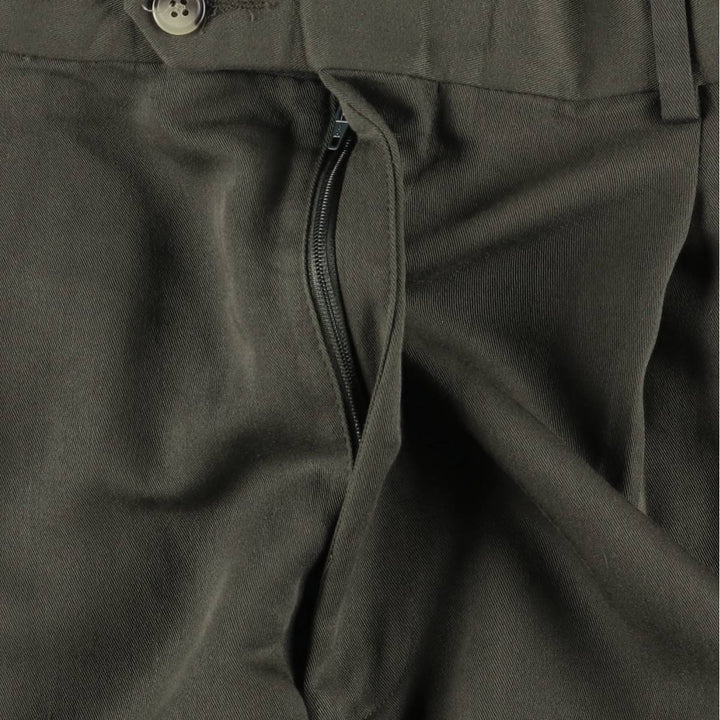 90'S Ralph Lauren CHAPS Two-pleat slacks pants for men, W34 equivalent, vintage polyester Khaki type Vintage Second Hand