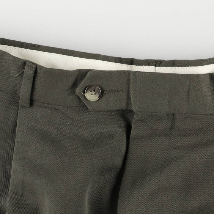 90'S Ralph Lauren CHAPS Two-pleat slacks pants for men, W34 equivalent, vintage polyester Khaki type Vintage Second Hand