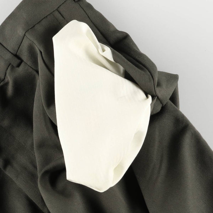 90'S Ralph Lauren CHAPS Two-pleat slacks pants for men, W34 equivalent, vintage polyester Khaki type Vintage Second Hand