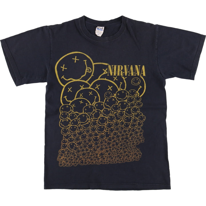 Anvil NIRVANA Band T-Shirt, Men's Size Small cotton black type Vintage Second Hand