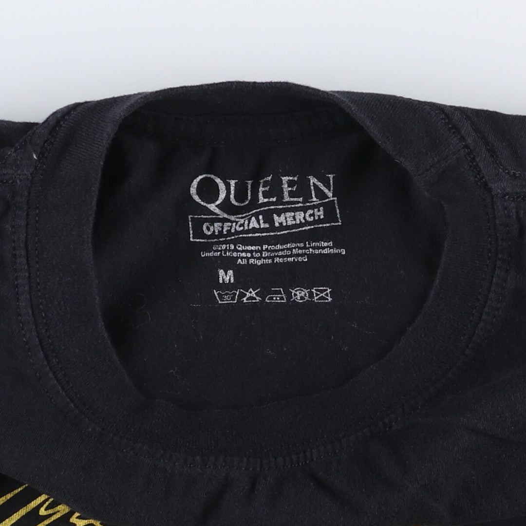 QUEEN Band T-shirt, Men's M size unclear black type Vintage Second Hand