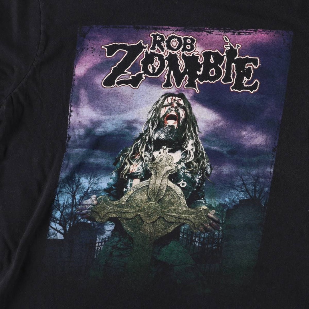 Bay Island Rob Zombie Band T-Shirt, Men's XXL cotton black type Vintage Second Hand