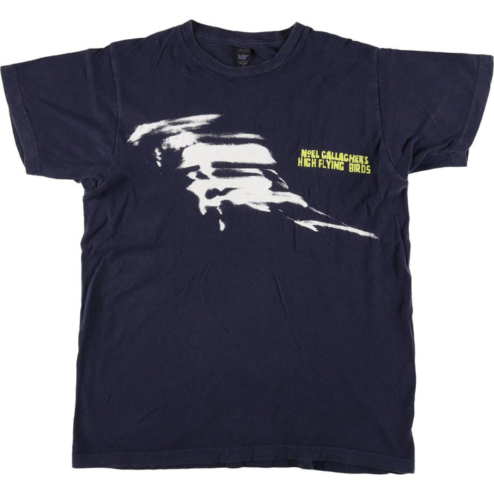 TULTEX Gallagher Noel High Flying Birds Band T-Shirt, Men's Size Medium cotton navy blue type Vintage Second Hand