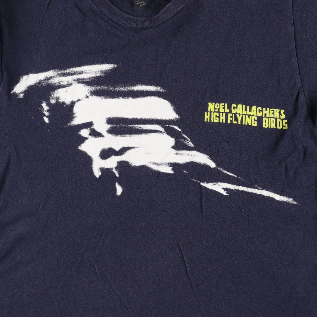 TULTEX Gallagher Noel High Flying Birds Band T-Shirt, Men's Size Medium cotton navy blue type Vintage Second Hand