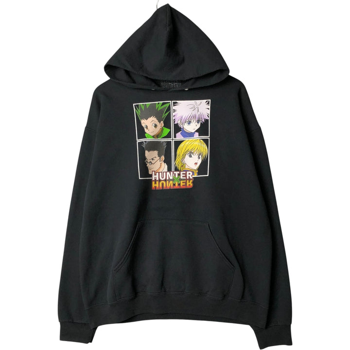 HUNTER HUNTER Character Sweatshirt Pullover Hoodie, Men's XL cotton black type Vintage Second Hand