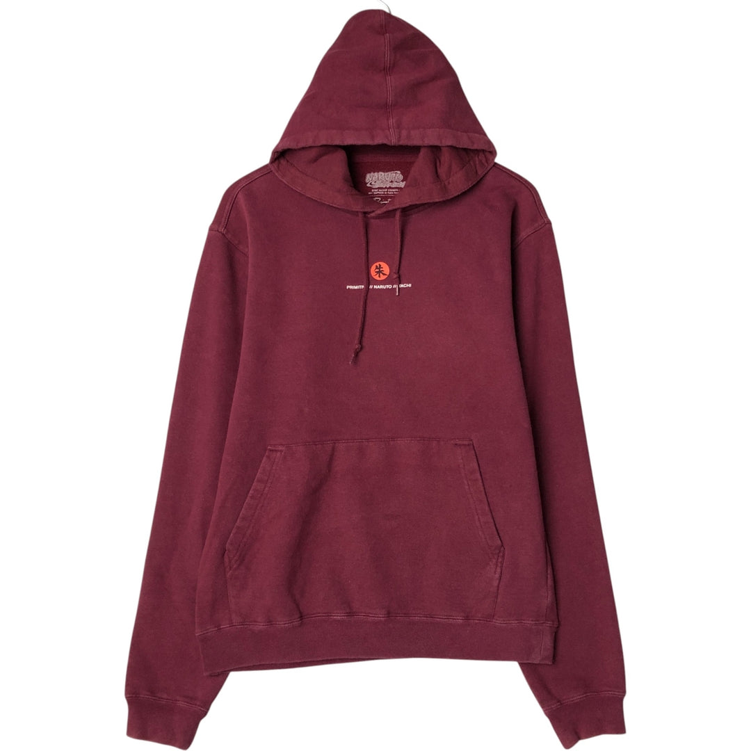 Primitive NARUTO SHIPPUDEN Uchiha Itachi Character Sweatshirt Pullover Hoodie, Men's Size Small cotton wine-red Vintage Second Hand