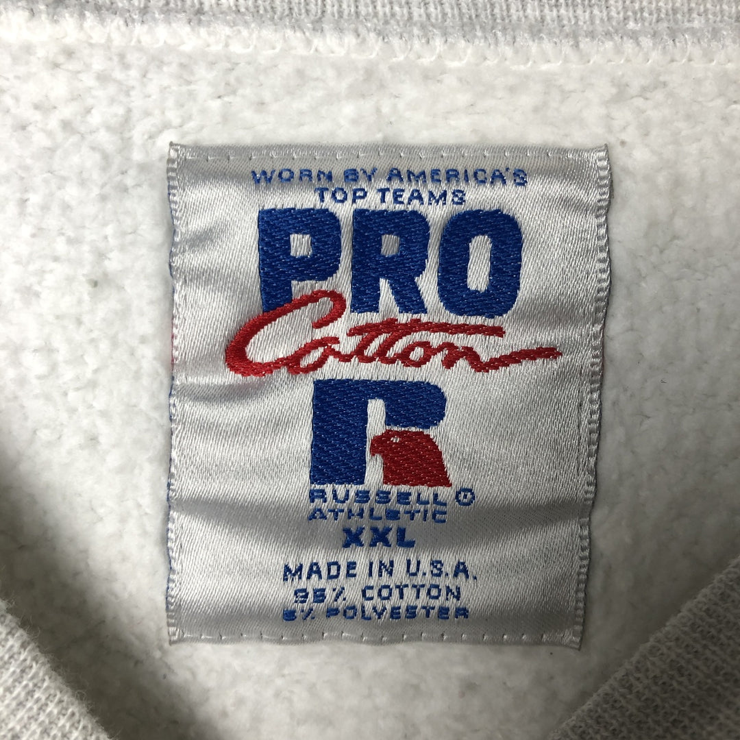 Vintage 90'S Russell PRO COTTON sweatshirt, made in the USA, size XXL, men's cotton gray type Vintage Second Hand