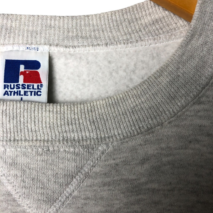 90'S Russell printed sweatshirt, sweatshirt, made in USA, men's size L, vintage cotton gray type Vintage Second Hand