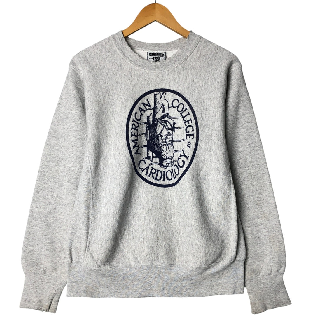 90'S Lee College Sweatshirt, Made in USA, Men's Size M (Equivalent), Vintage cotton gray type Vintage Second Hand