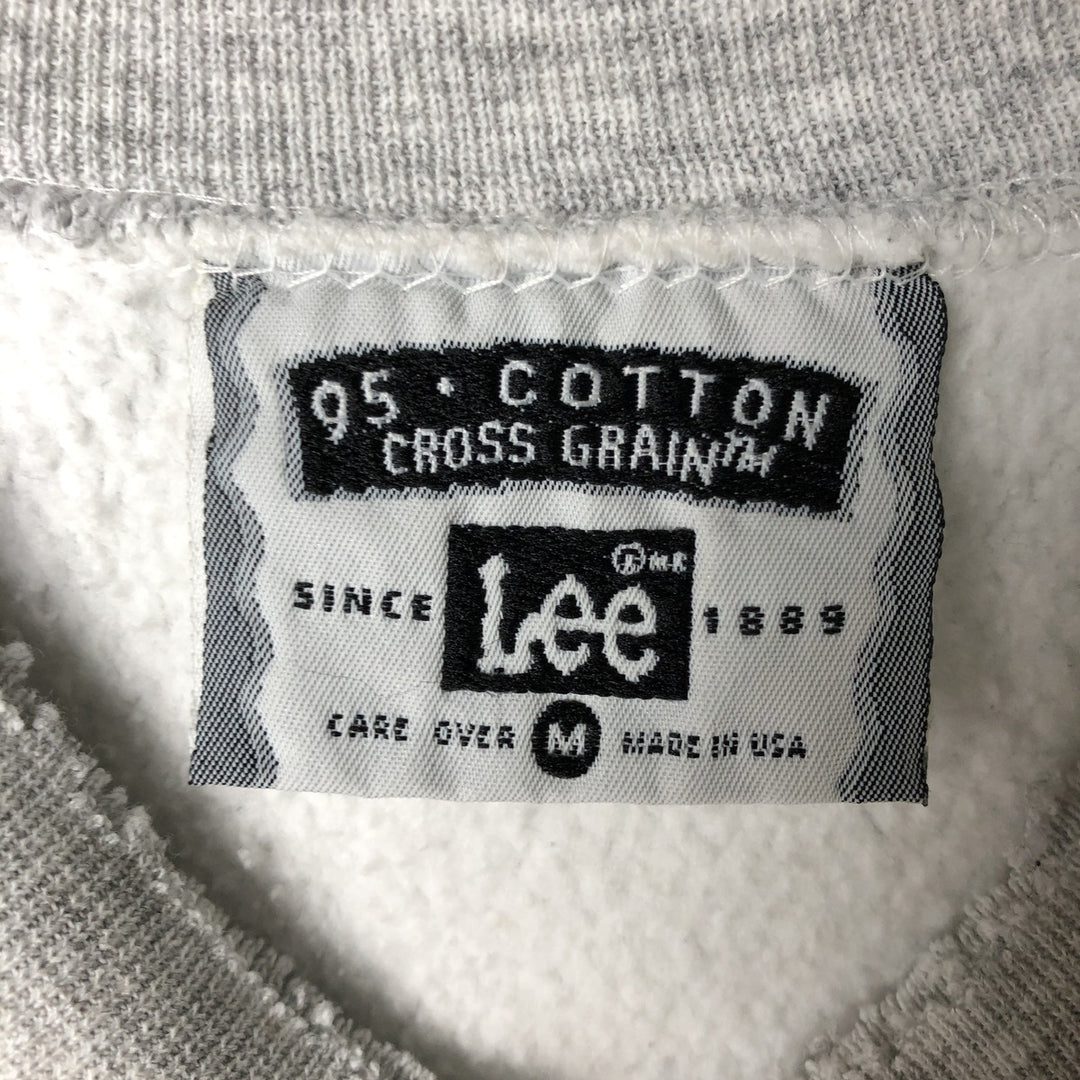 90'S Lee College Sweatshirt, Made in USA, Men's Size M (Equivalent), Vintage cotton gray type Vintage Second Hand