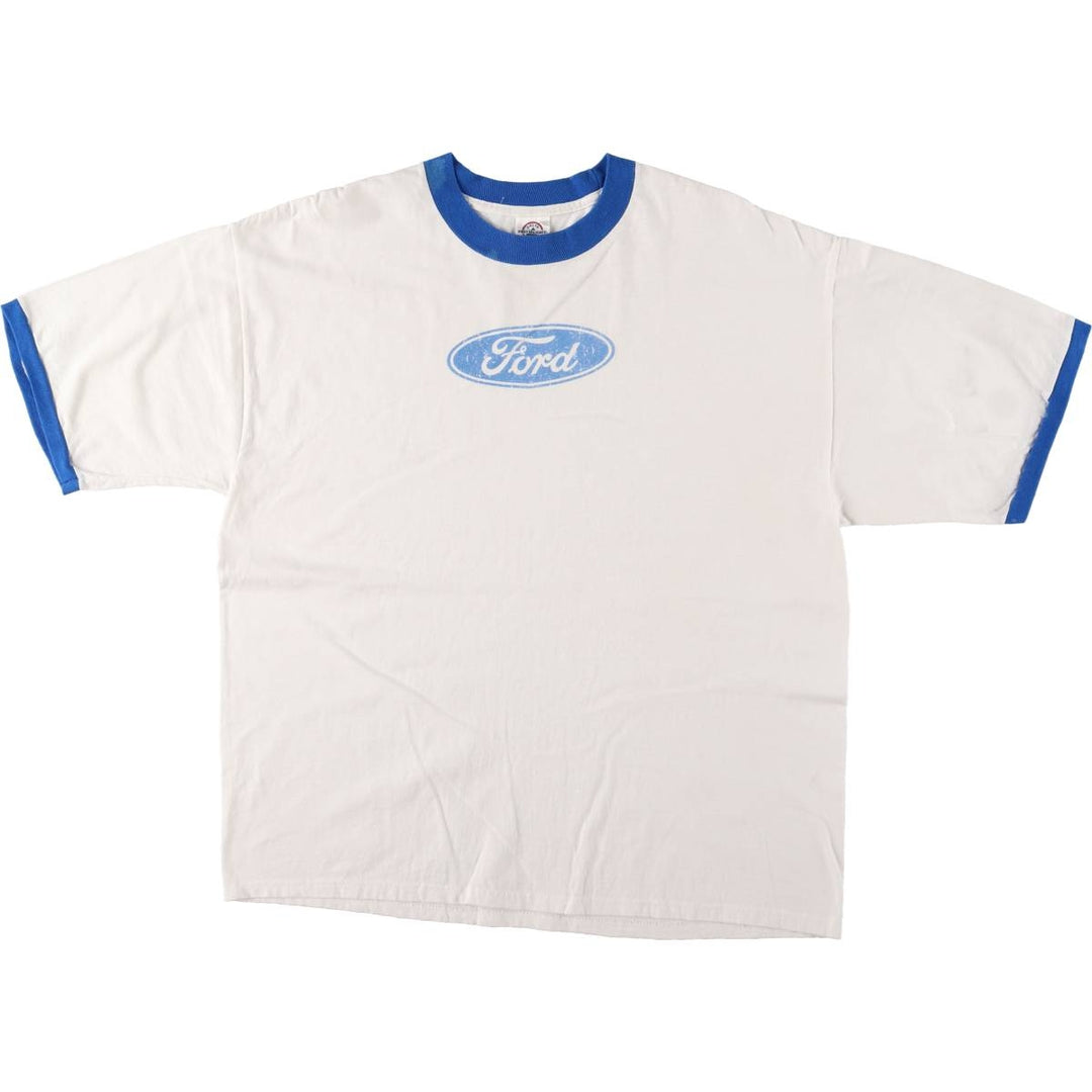 Delta Ford Advertising Ringer T-Shirt, Men's XL cotton white type Vintage Second Hand