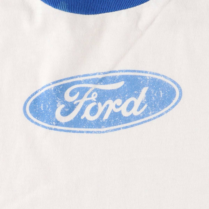 Delta Ford Advertising Ringer T-Shirt, Men's XL cotton white type Vintage Second Hand