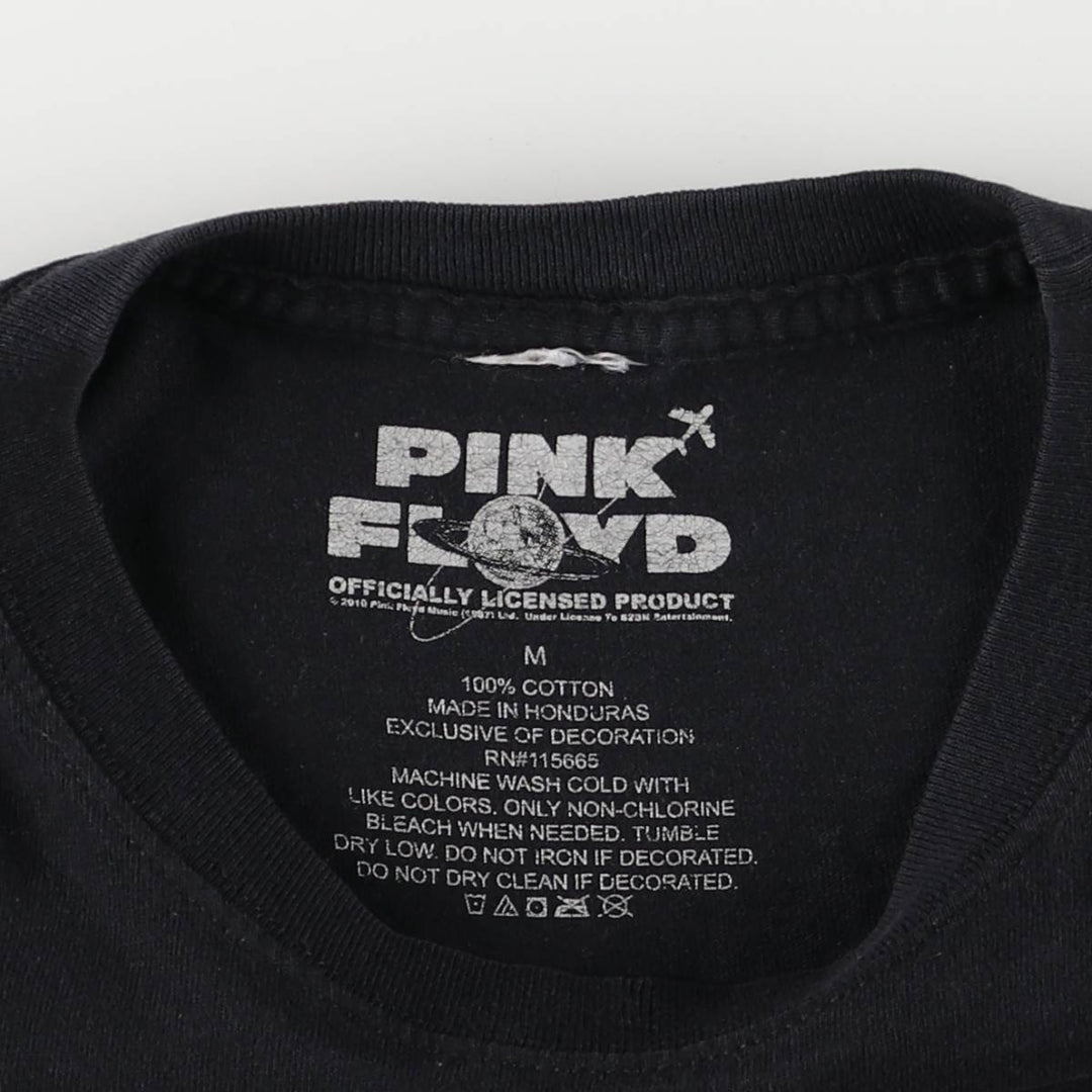 PINK FLOYD Pink Floyd Band T-shirt Band T Men's M size cotton black type Vintage Second Hand