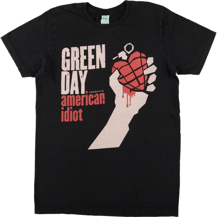 Pacific Green Day Band T-Shirt, Made in USA, Men's Size Medium cotton black type Vintage Second Hand