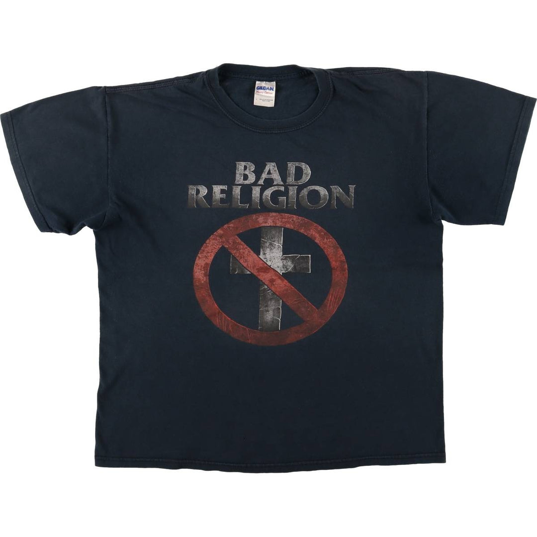 Gildan Bad Religion Band T-Shirt, Men's Size Large cotton Charcoal Vintage Second Hand