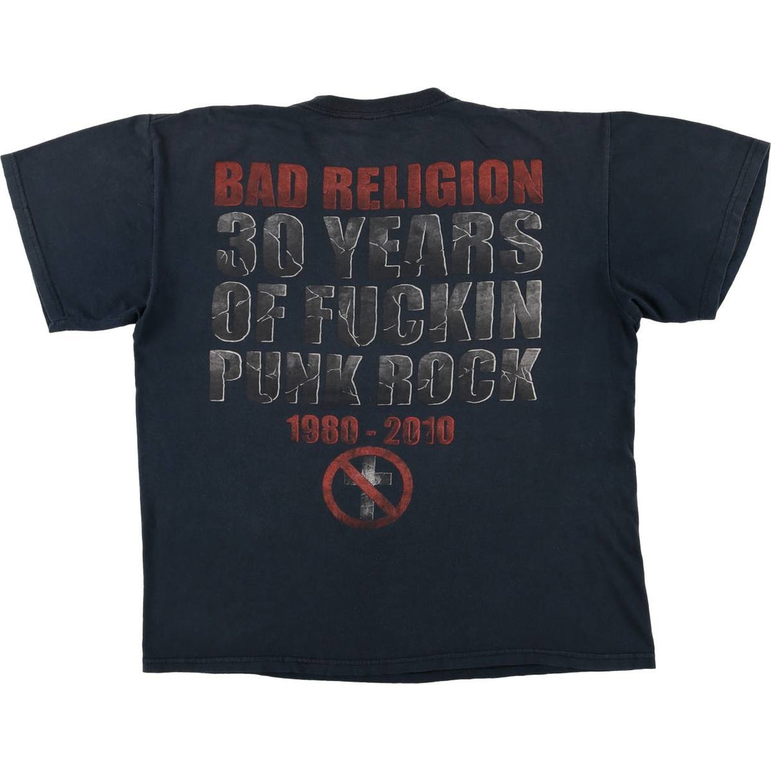 Gildan Bad Religion Band T-Shirt, Men's Size Large cotton Charcoal Vintage Second Hand