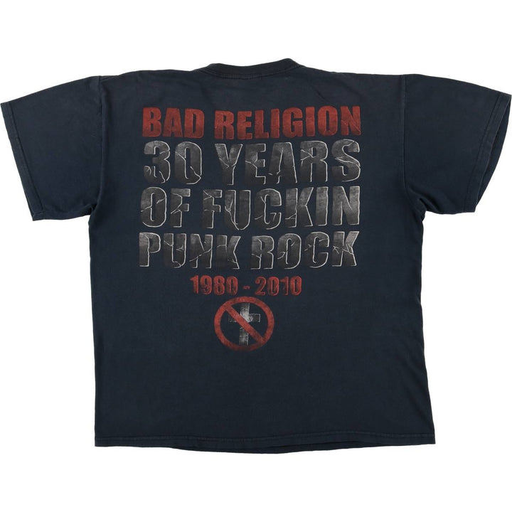 Gildan Bad Religion Band T-Shirt, Men's Size Large cotton Charcoal Vintage Second Hand