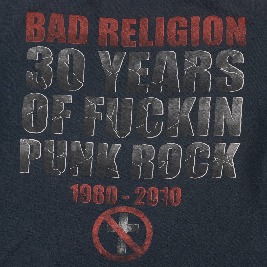 Gildan Bad Religion Band T-Shirt, Men's Size Large cotton Charcoal Vintage Second Hand