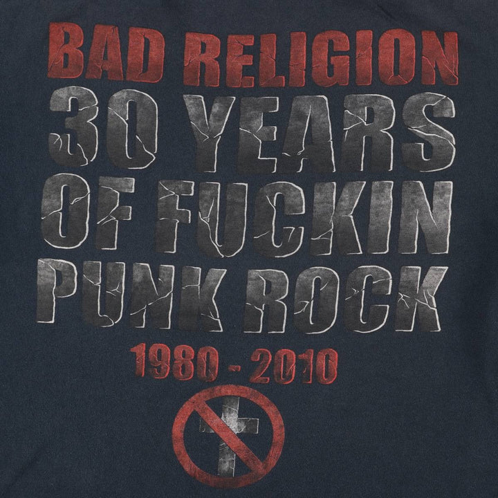 Gildan Bad Religion Band T-Shirt, Men's Size Large cotton Charcoal Vintage Second Hand