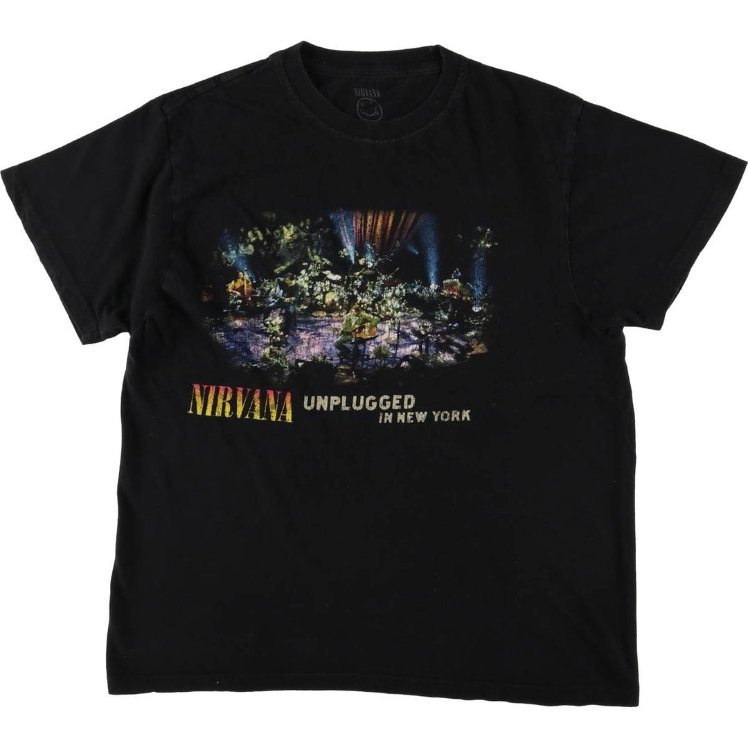 NIRVANA Nirvana Band T-shirt, Band T, Men's M size cotton black type Vintage Second Hand