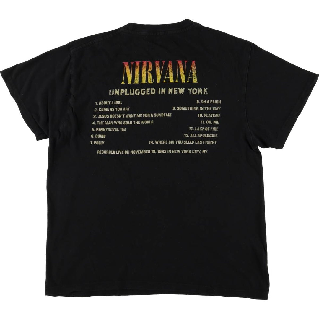 NIRVANA Nirvana Band T-shirt, Band T, Men's M size cotton black type Vintage Second Hand