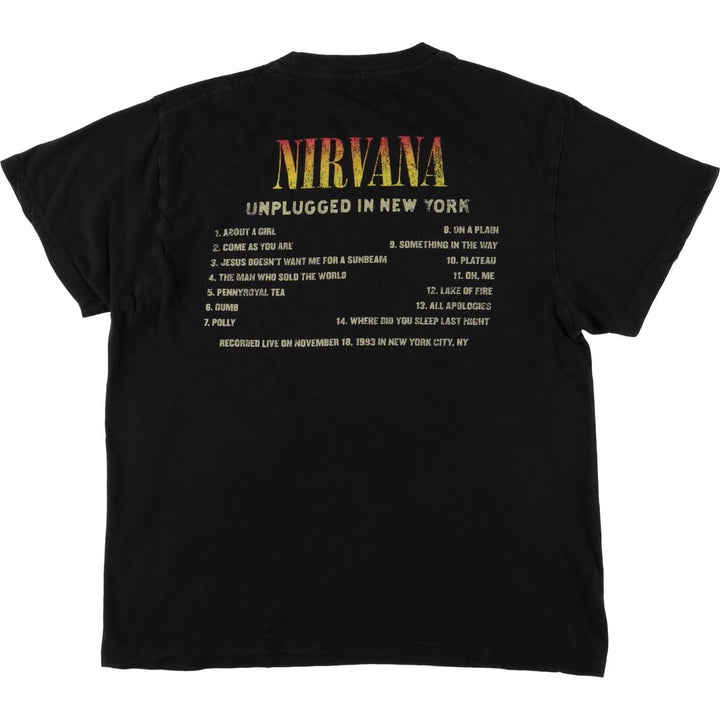 NIRVANA Nirvana Band T-shirt, Band T, Men's M size cotton black type Vintage Second Hand