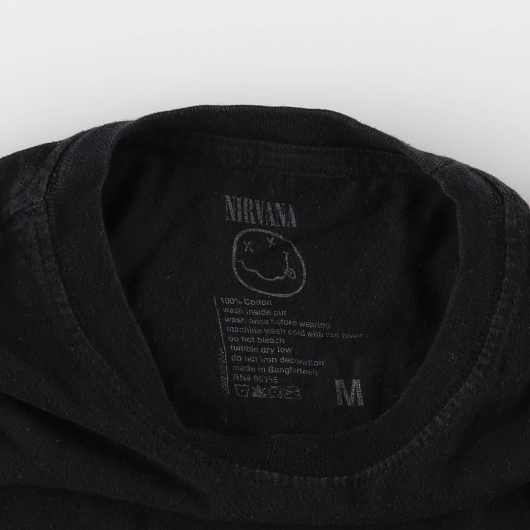 NIRVANA Nirvana Band T-shirt, Band T, Men's M size cotton black type Vintage Second Hand
