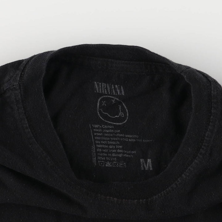 NIRVANA Nirvana Band T-shirt, Band T, Men's M size cotton black type Vintage Second Hand