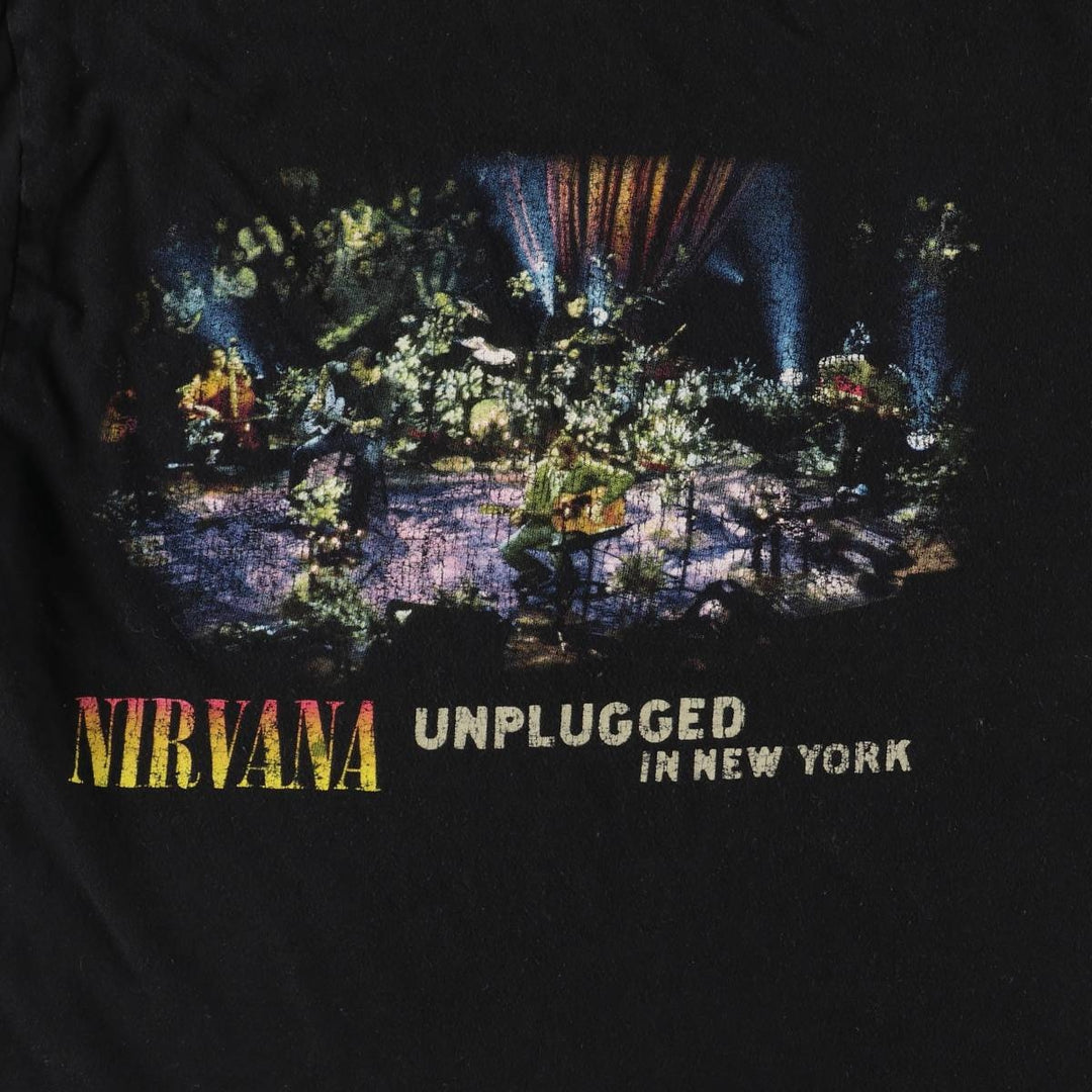 NIRVANA Nirvana Band T-shirt, Band T, Men's M size cotton black type Vintage Second Hand