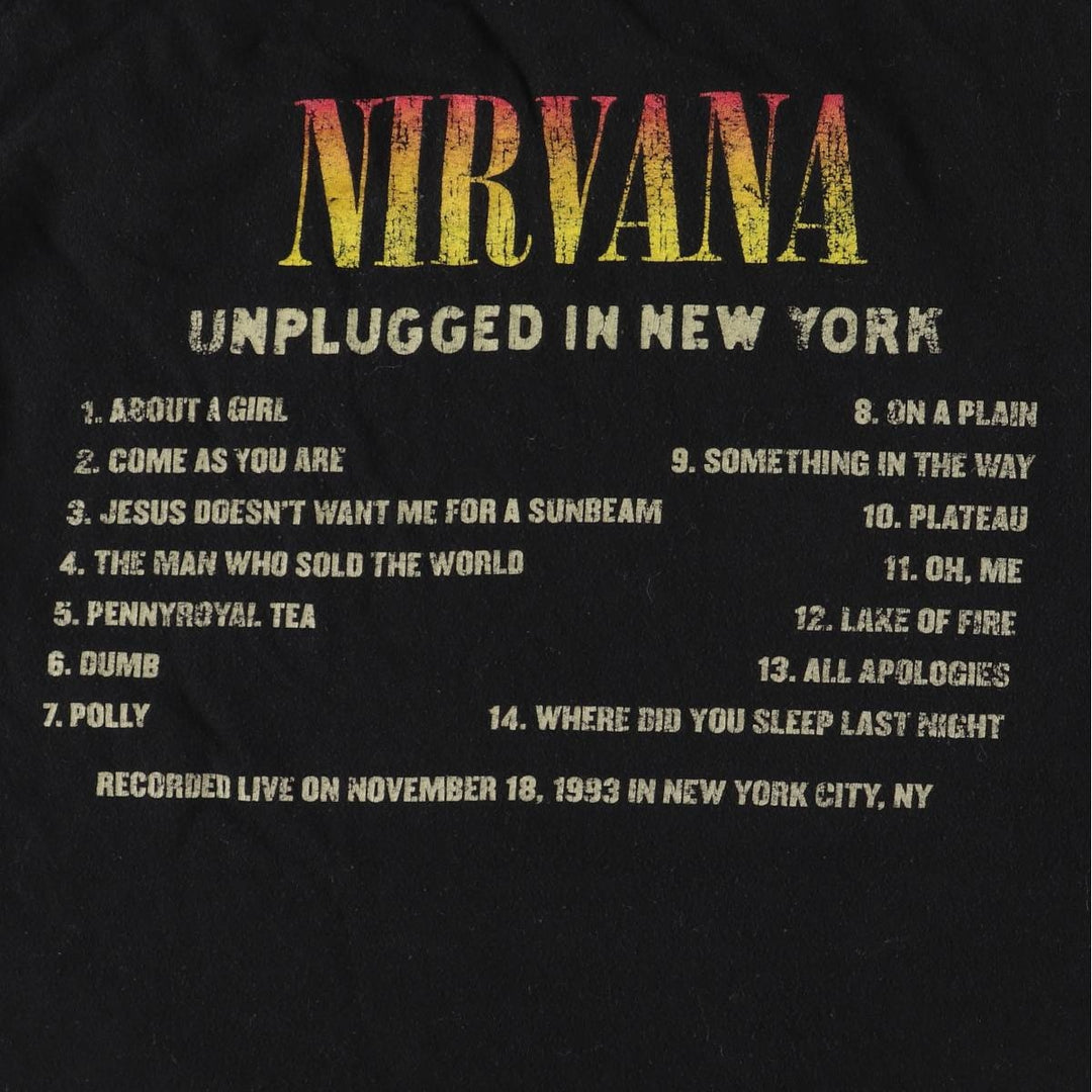 NIRVANA Nirvana Band T-shirt, Band T, Men's M size cotton black type Vintage Second Hand