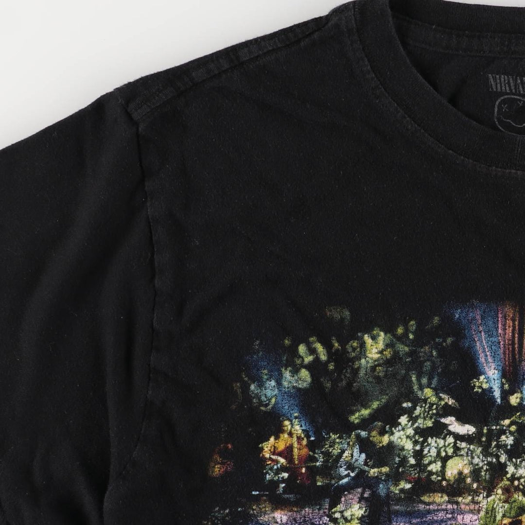 NIRVANA Nirvana Band T-shirt, Band T, Men's M size cotton black type Vintage Second Hand