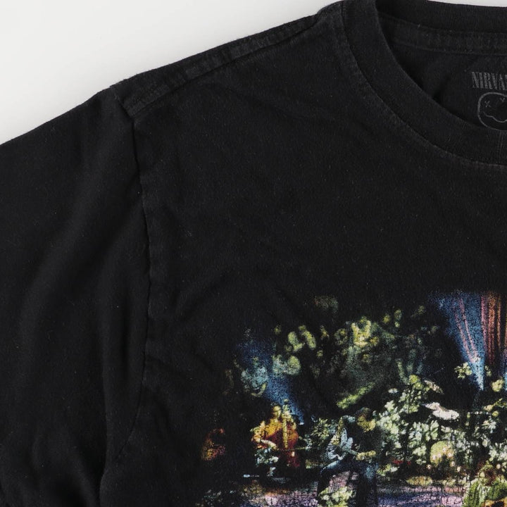 NIRVANA Nirvana Band T-shirt, Band T, Men's M size cotton black type Vintage Second Hand