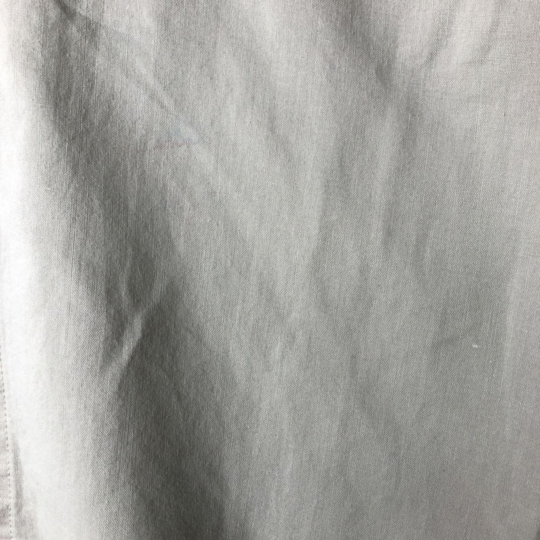 2000'S Columbia Short Sleeve Ramie and Cotton Box Shirt, Men's Size L Lamy Beige type Vintage Second Hand