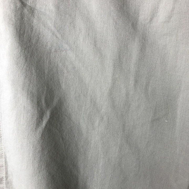 2000'S Columbia Short Sleeve Ramie and Cotton Box Shirt, Men's Size L Lamy Beige type Vintage Second Hand