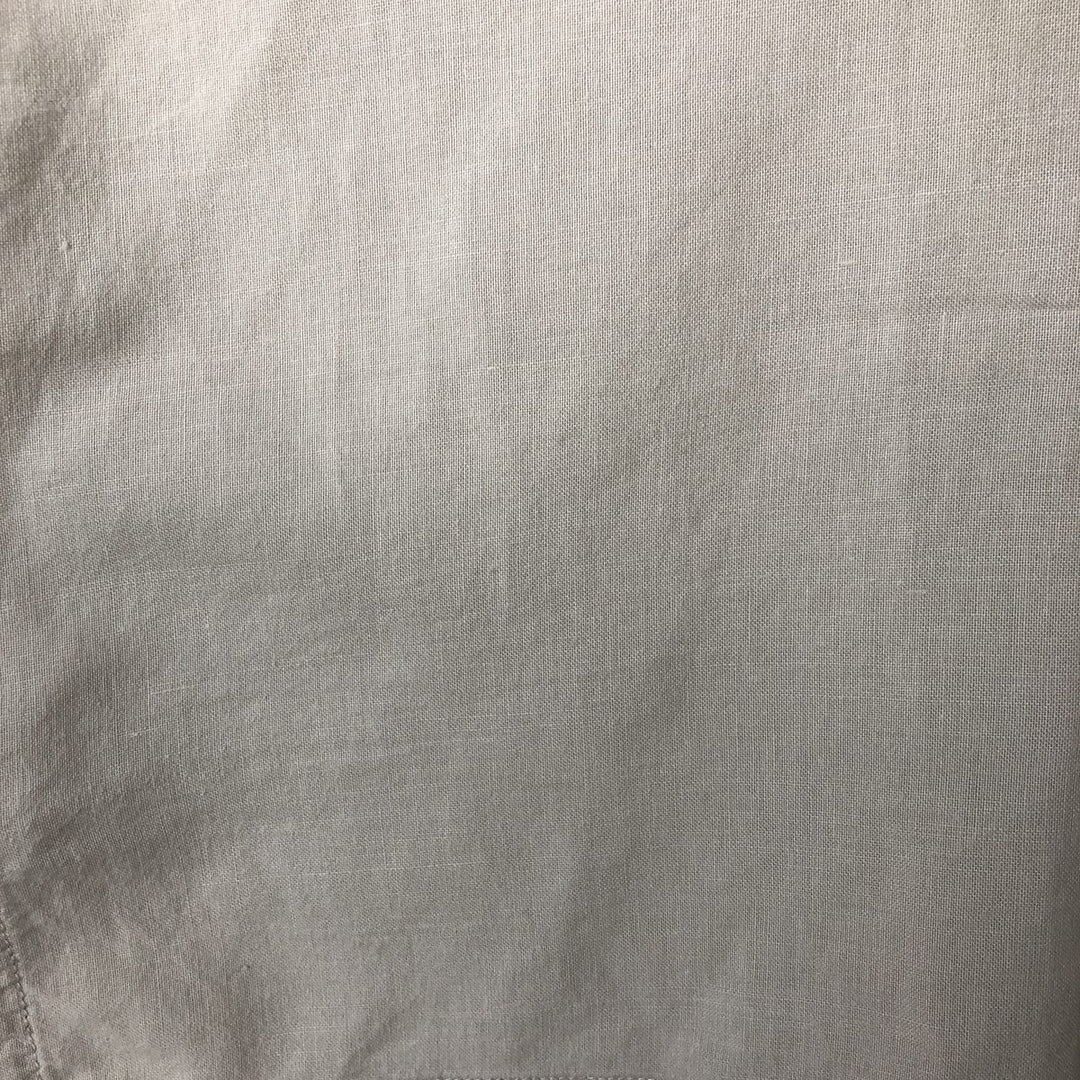 90s-00'S Vintage Columbia Short Sleeve Ramie and Cotton Box Shirt, Men's Size Medium Lamy Beige type Vintage Second Hand