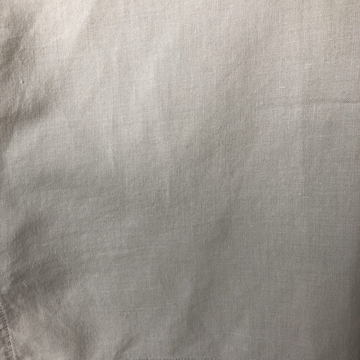 90s-00'S Vintage Columbia Short Sleeve Ramie and Cotton Box Shirt, Men's Size Medium Lamy Beige type Vintage Second Hand