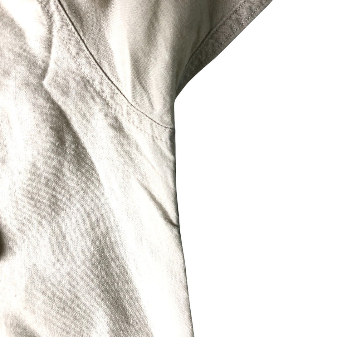 90s-00'S Vintage Columbia Short Sleeve Ramie and Cotton Box Shirt, Men's Size Medium Lamy Beige type Vintage Second Hand
