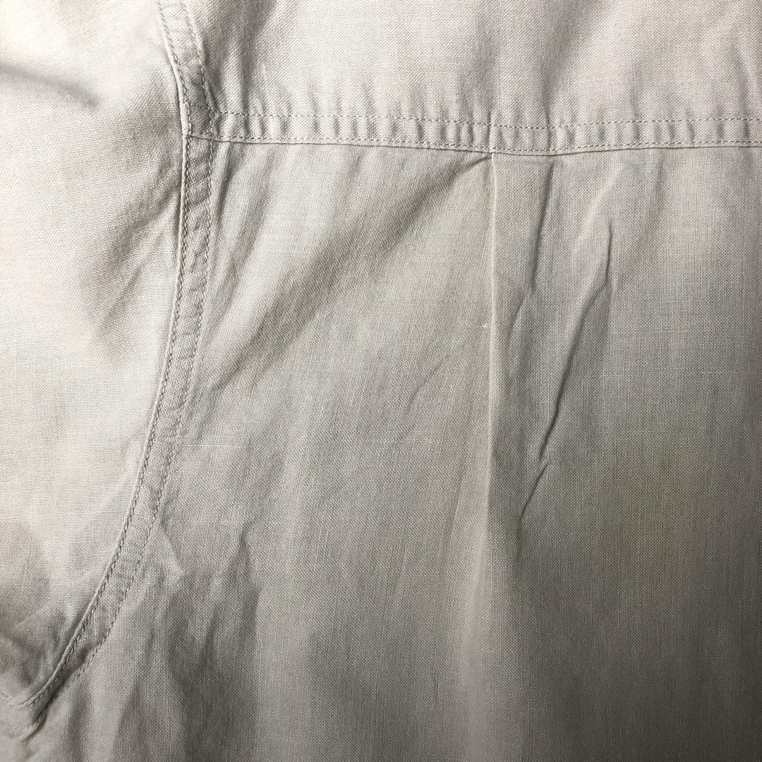 90s-00'S Vintage Columbia Short Sleeve Ramie and Cotton Box Shirt, Men's Size Medium Lamy Beige type Vintage Second Hand