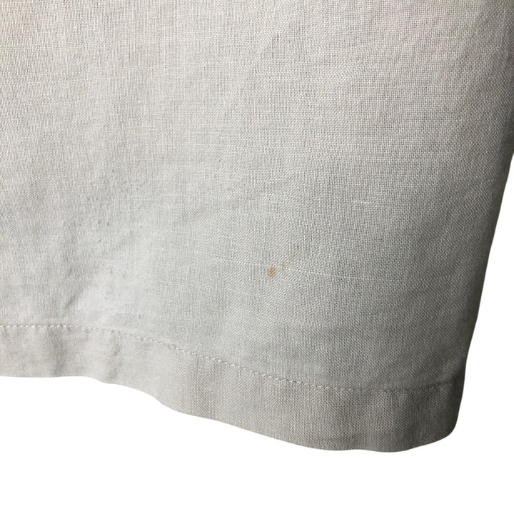 90s-00'S Vintage Columbia Short Sleeve Ramie and Cotton Box Shirt, Men's Size Medium Lamy Beige type Vintage Second Hand