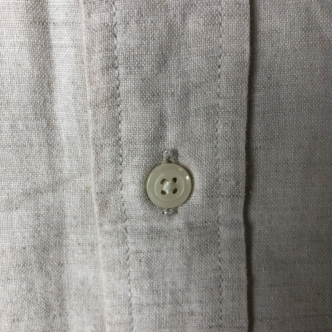 Eddie Bauer short-sleeved linen button-down shirt, men's size XL linen Beige type Vintage Second Hand
