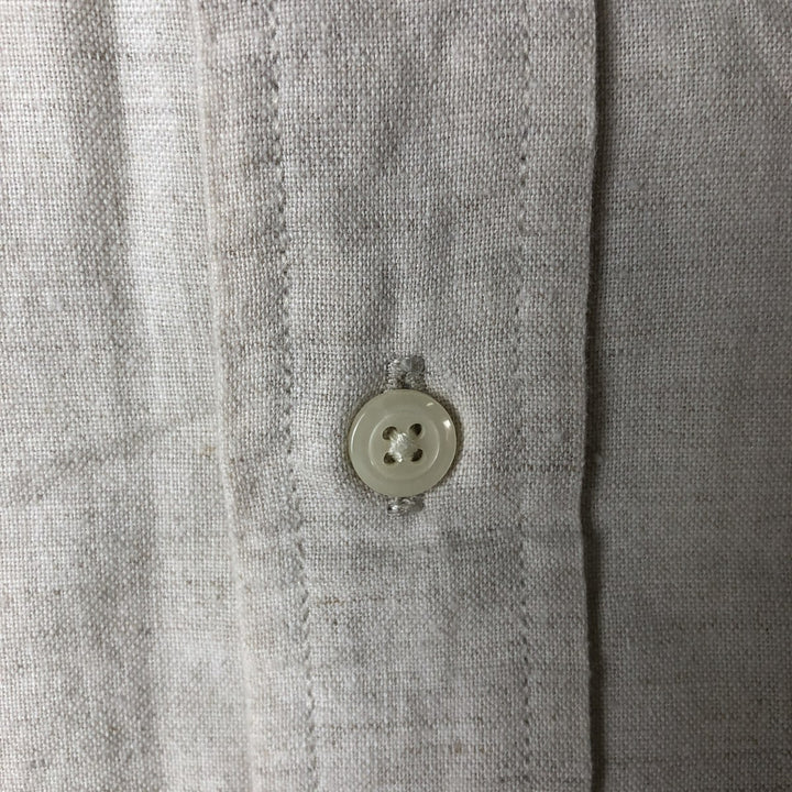 Eddie Bauer short-sleeved linen button-down shirt, men's size XL linen Beige type Vintage Second Hand